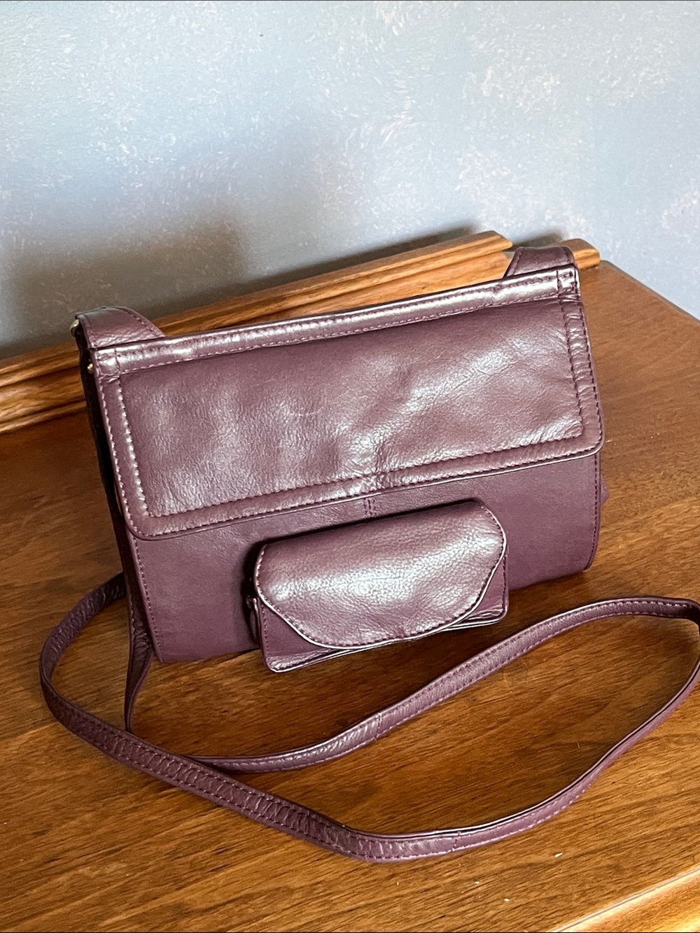 Stone Mountain Burgundy Leather Crossbody Organizer Bag - Rare Vintage/Pristine